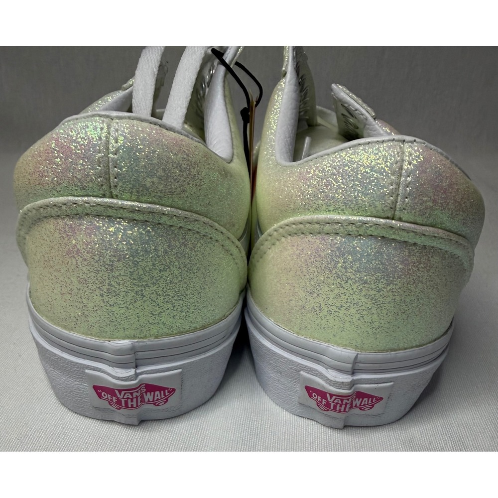 Vans Old Skool UV Activated Glitter Sneakers White Iridescent VN0A3WKT3UA1 8.5W - Picture 6 of 6
